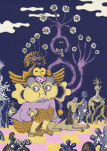 Load image into Gallery viewer, Kid In Bird Hat with Dog Screenprint | Daria Tessler (OR)