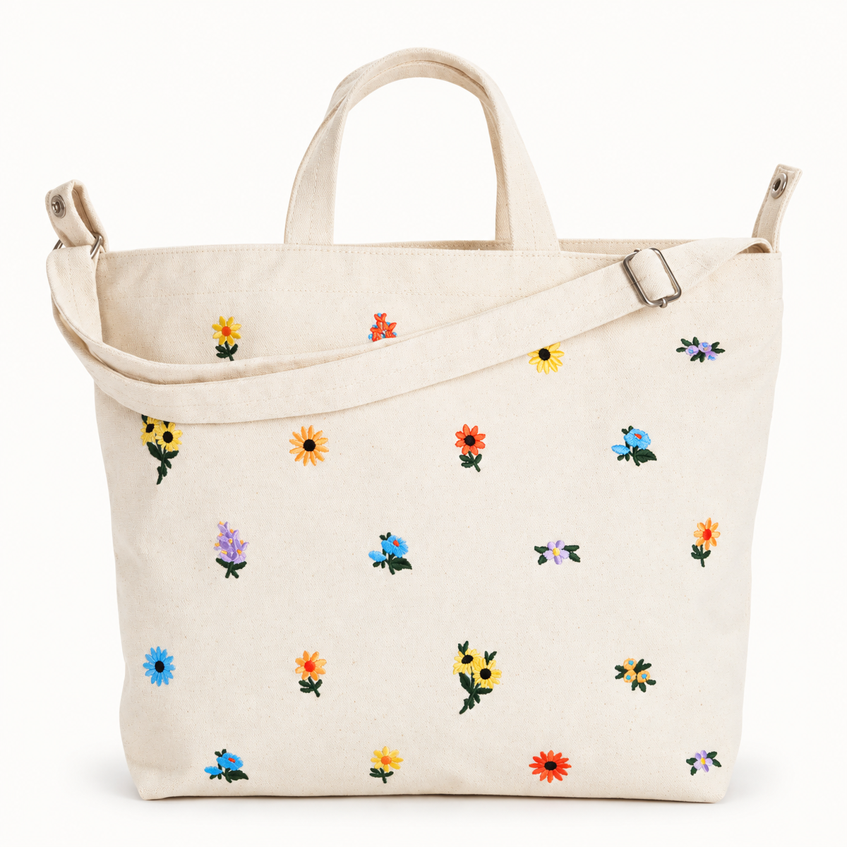 Zip Duck Bag | Horizontal | Painted Wildflower | Baggu (CA)
