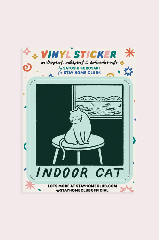 Indoor Cat Vinyl Sticker | Satoshi Kurosaki