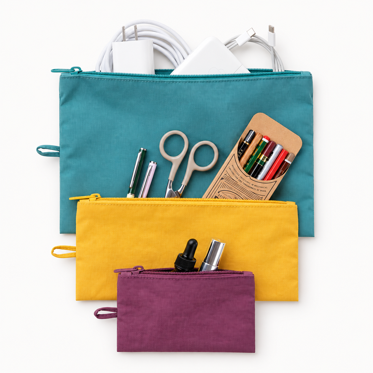 Jewel Mix Flat Pouch Set | Set of 3 | Baggu (CA)