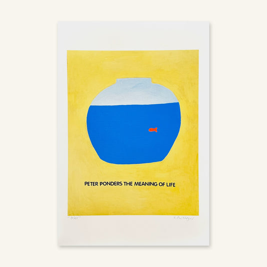 Peter Ponders the Meaning of Life art print by Kelly Puissegur, shown flat