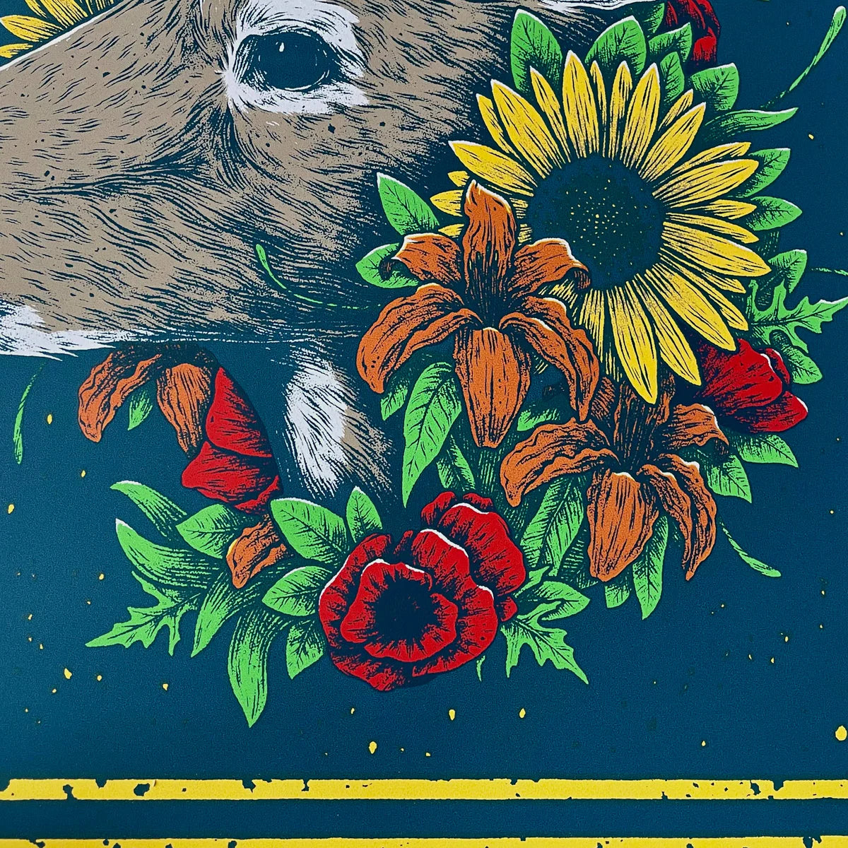 Whitetail & Flowers Screenprint | Logan Scmitt (WV)