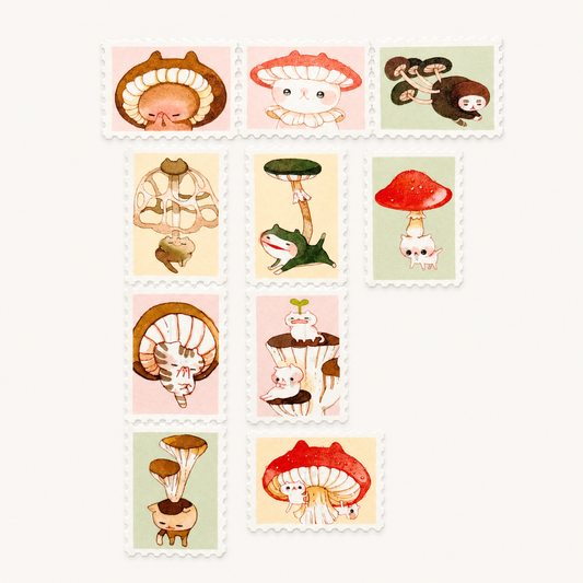 Mushroom Cat Stamp Washi Tape | Koyamori (CAN)