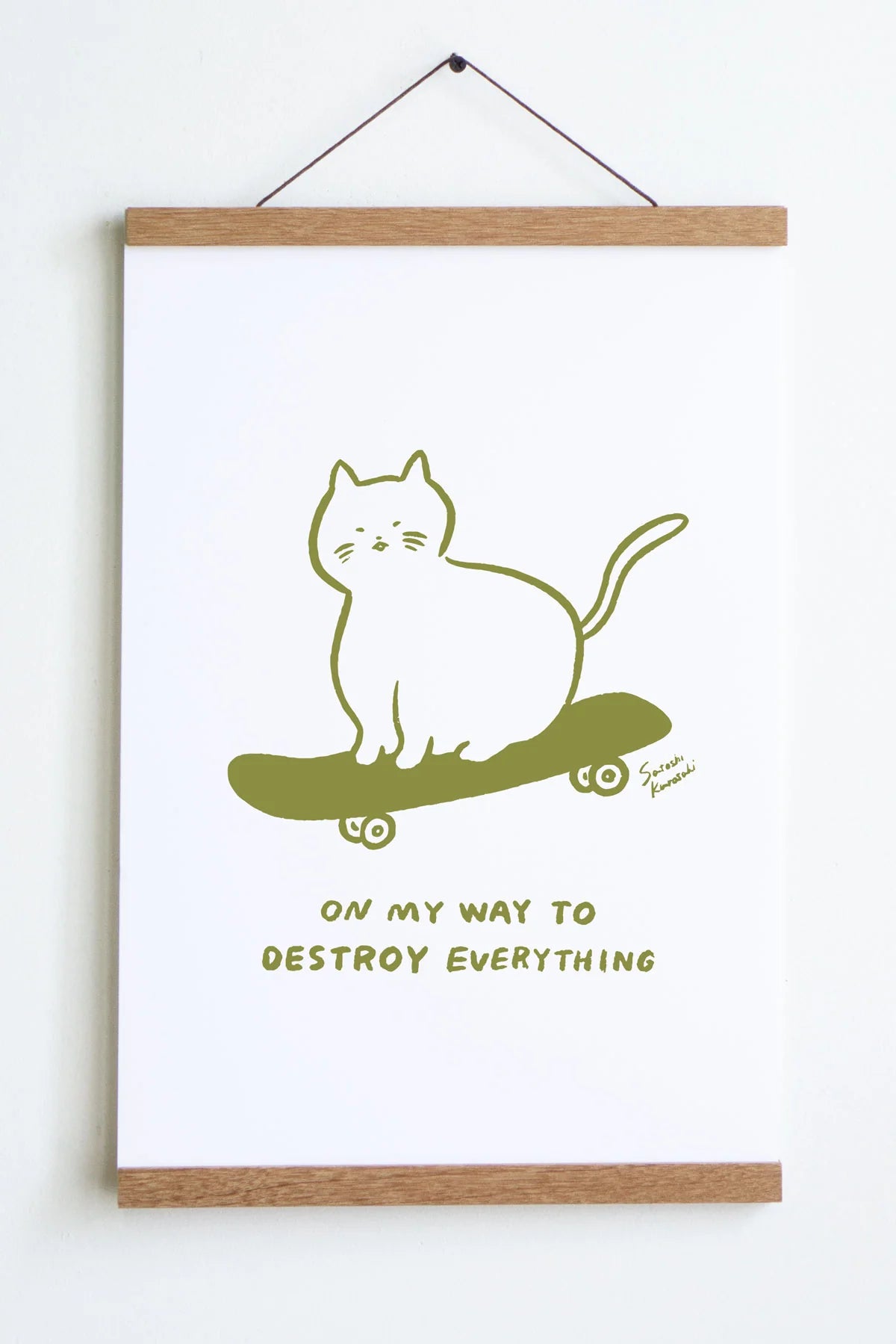 Sk8 Cat Art Print | Satoshi Kurosaki