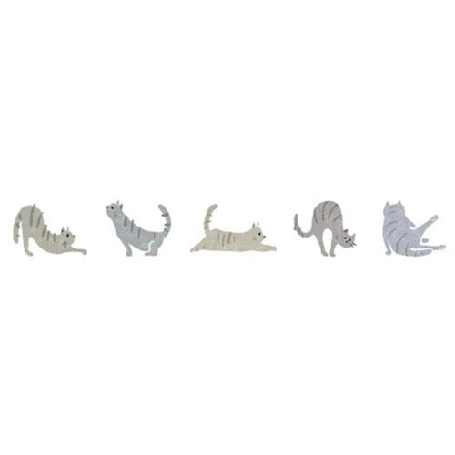 Deco Rush Decoration Tape | Grey Cats | PLUS (Japan)