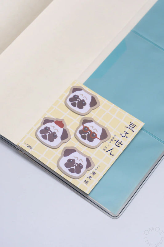 Painter Pug Sticky Page Markers | Hama Bunsyo(Japan)