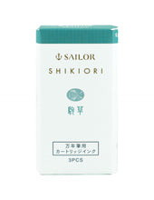 Load image into Gallery viewer, Shikiori Ink Cartridges for Sailor Fountain Pen | Komakusa – Alpine Green | 8 Pack | Sailor (Japan)