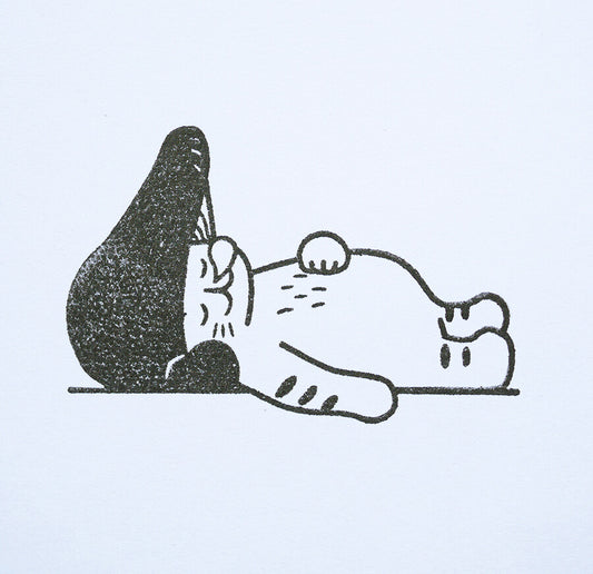 Snoozing Mushroom Cat Stamp | 4Legs (Japan)