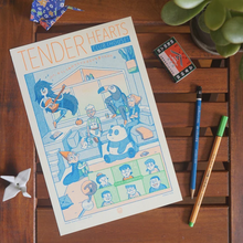 Load image into Gallery viewer, Tender Hearts Risograph Print | PommoPress (NY)