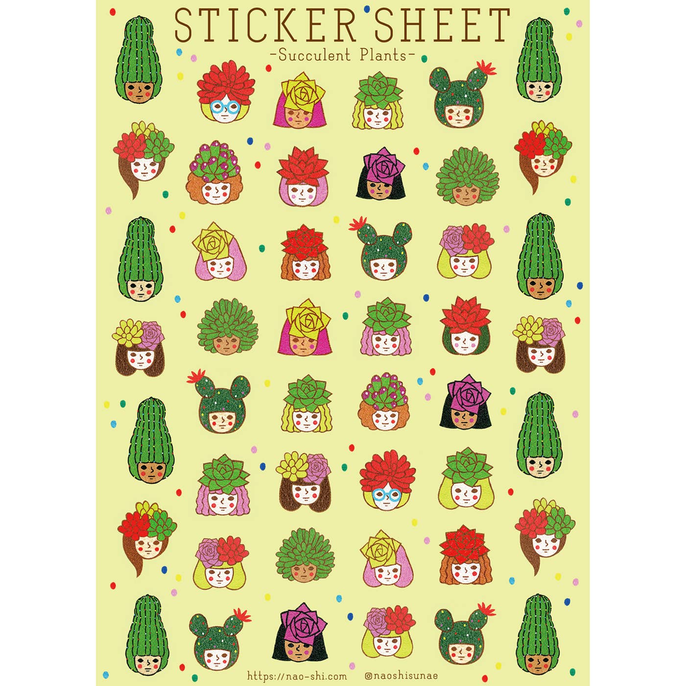 Succulent Plants Sticker Sheet | Naoshi (CA)