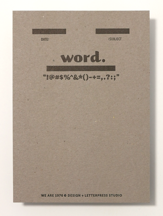 Word. Letterpress Notecard | We Are 1976 (TX)