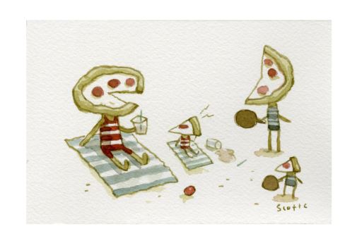 Laying Out Pizza Head | Scott Campbell | 5x7