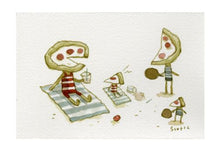 Load image into Gallery viewer, Laying Out Pizza Head | Scott Campbell | 5x7