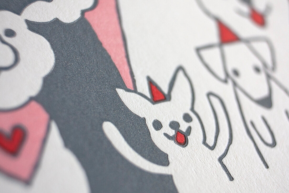 Birthday Dogs Letterpress Card | Fugu Fugu Press(CA)