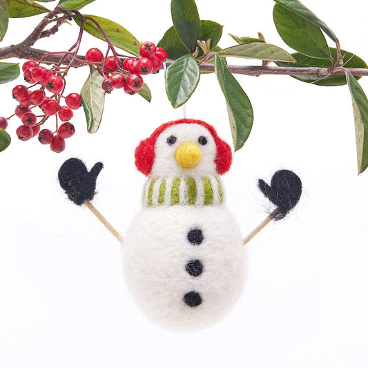 Snowman Wool Felt Ornament