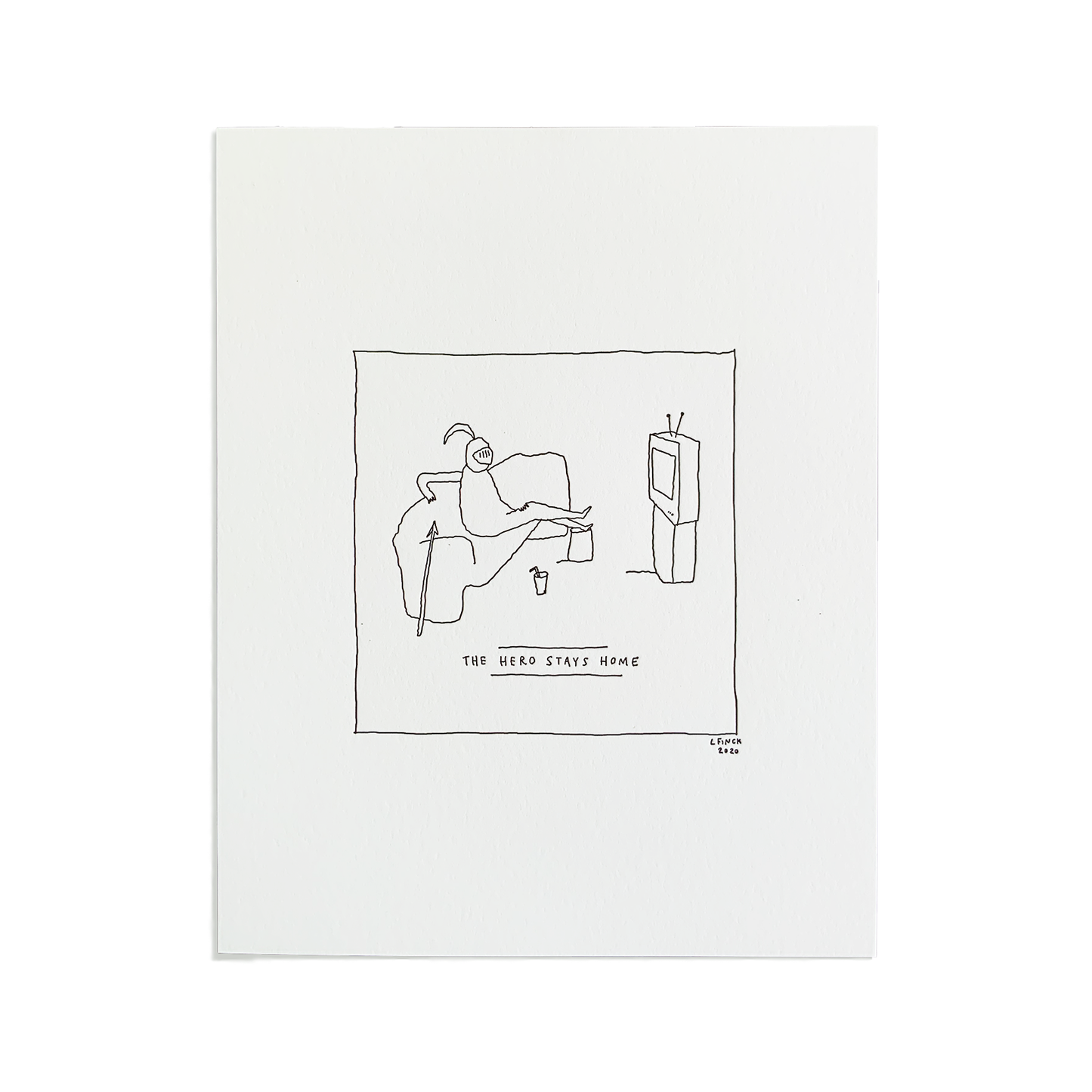 The Hero Stays Home Letterpress Print | Liana Finck (NY)