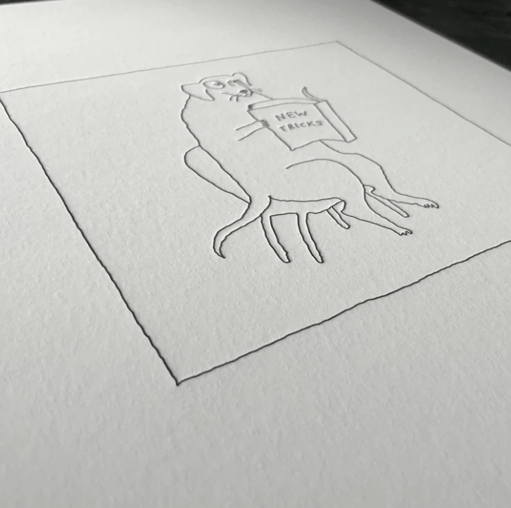 Old Dog New Tricks Letterpress Print | Liana Finck (NY)