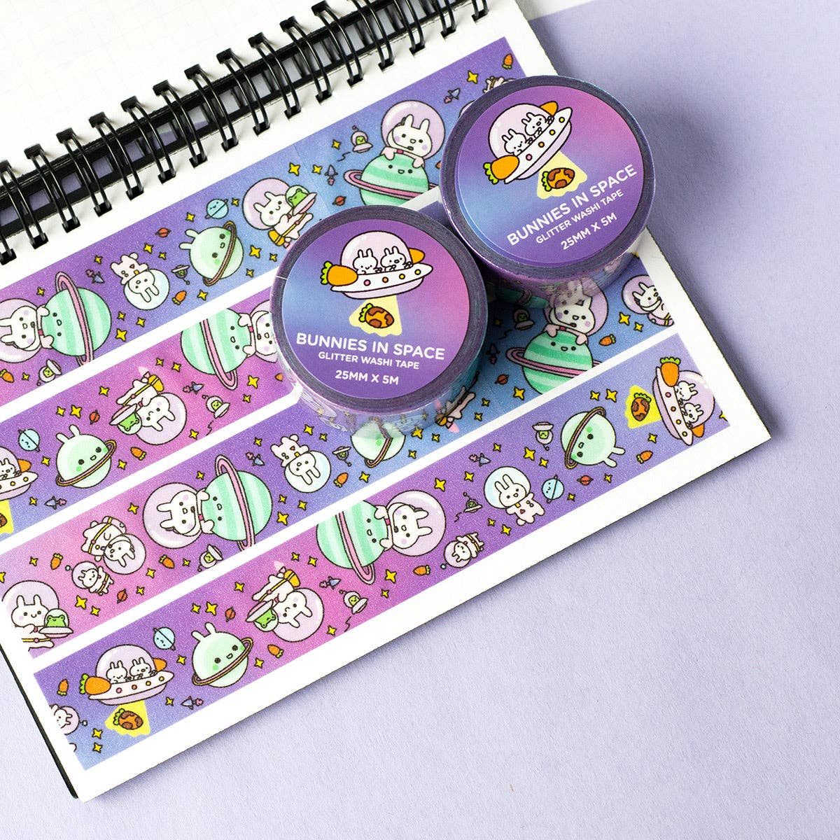 Space Bunny Gllitter Washi Tape | Robot Dance Battle (CA)