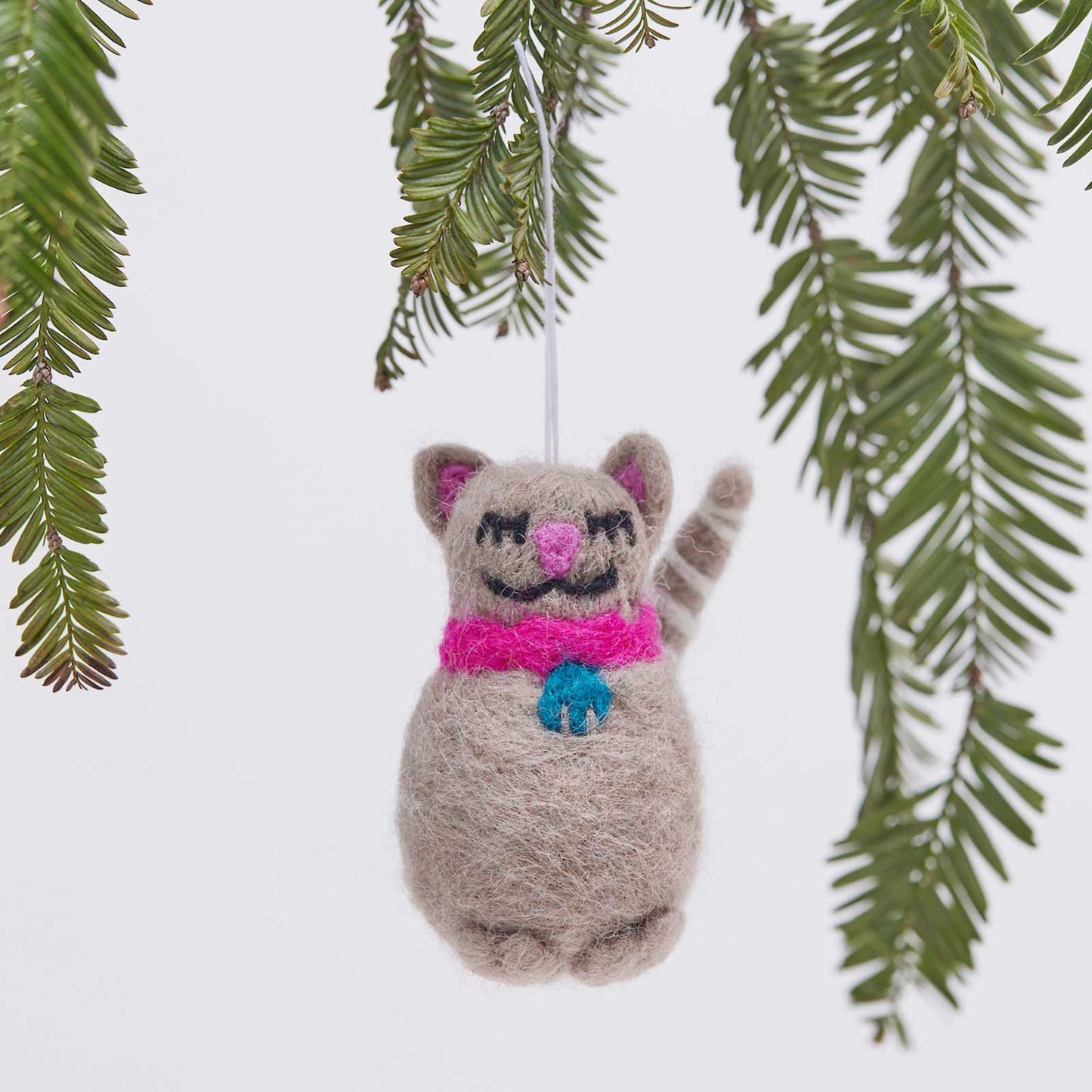 Cat Tan Wool Felt Ornament