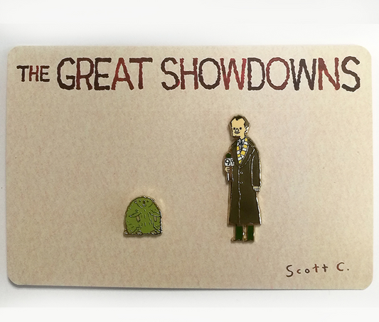 The Groundhog and the Newsperson Enamel Pin by Scott C.