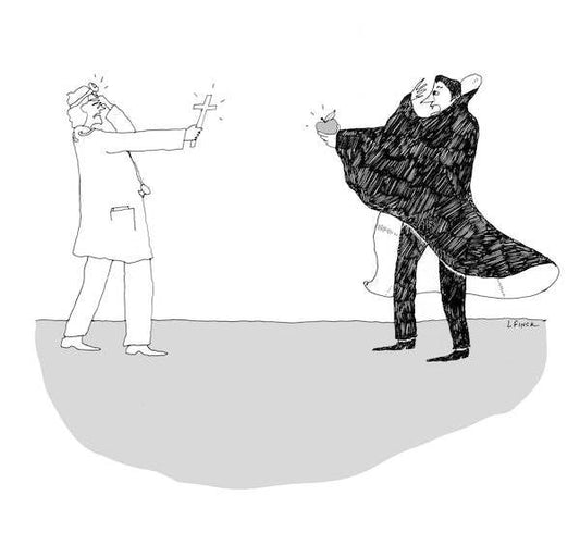 Vampire vs. Doctor Letterpress Print | Liana Finck (NY)