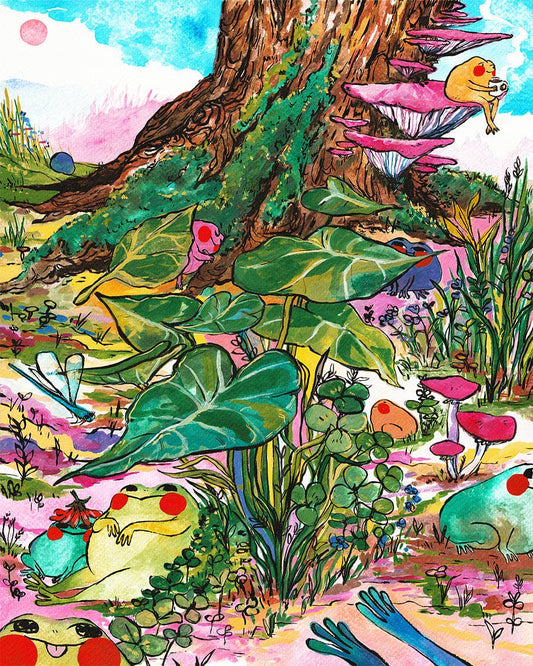 Frog Scene Art Print | Rebekah Evans (NC)