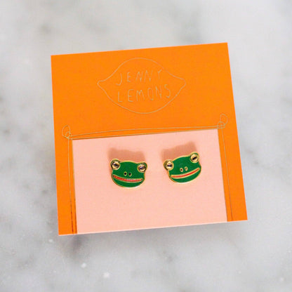 18k Gold Frog Enamel Earrings | Jenny Lemons (CA)