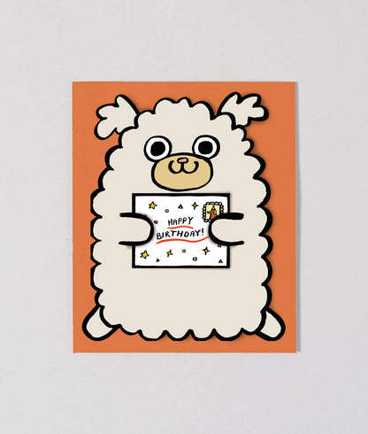 Dog with Mini Card Birthday Card | Wrap (England)