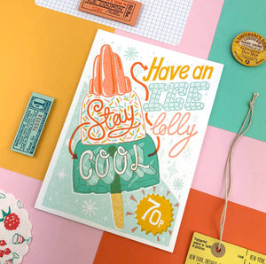 Stay Cool Lollipop A5 Risograph Print | Jacqueline Colley (UK)