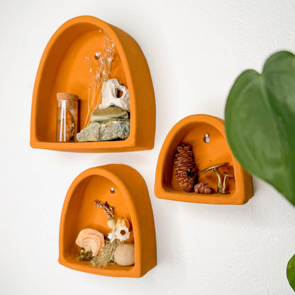 Cement Arch of Inspiration Floating Shelves | Terracotta | The Minimalist Ceramist (CA)