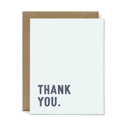 Simple Thank You Letterpress Greeting Card | Ruff House Print Shop (KS)
