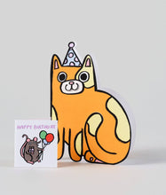 Load image into Gallery viewer, Cat with Mini Card Birthday Card | Wrap (England)
