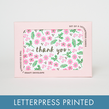 Boxed Set Thank You Floral Letterpress Greeting Cards | Hello!Lucky (CA)