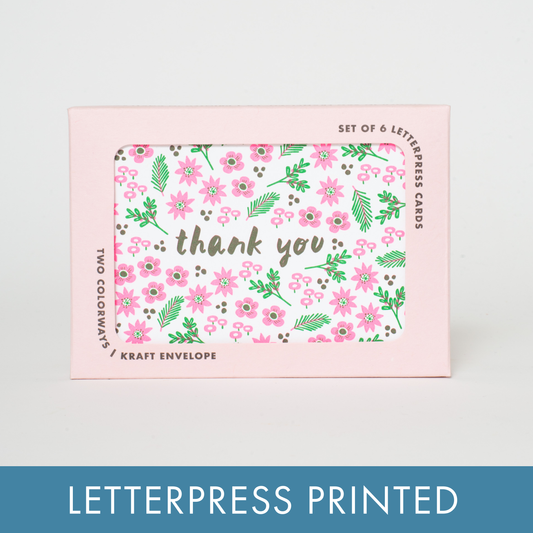 Boxed Set Thank You Floral Letterpress Greeting Cards | Hello!Lucky (CA)