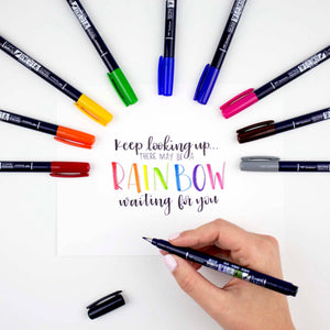 Fudenosuke Colors Calligraphy Brush Pens | 10-Pack | Tombow (Japan