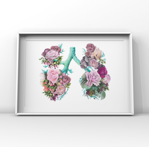Floral Lungs II Flower Anatomy Art Print | Trisha Thompson Adams (OK)