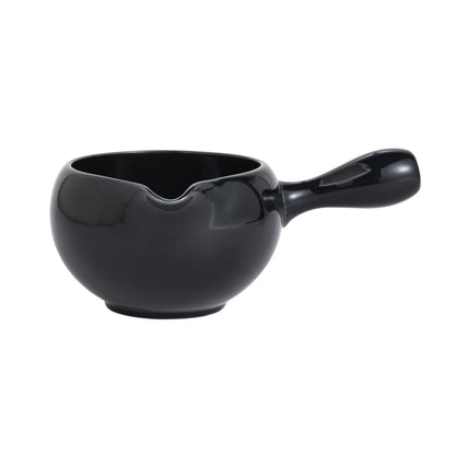 Katakuchi Porcelain Matcha Bowl with Spout | Glossy Black