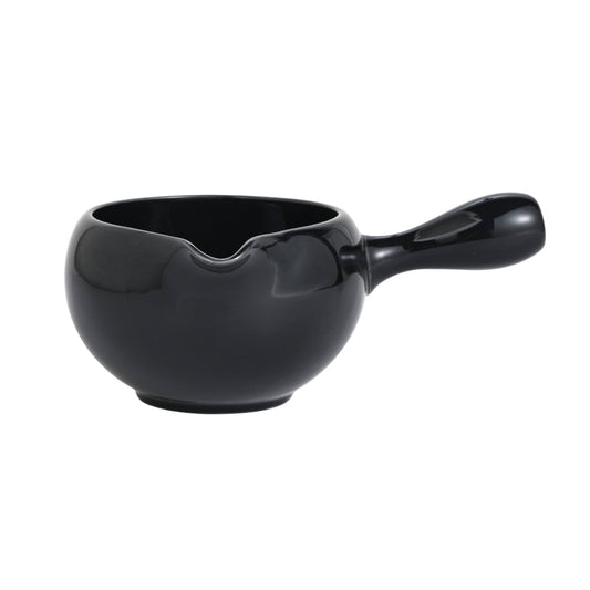 Katakuchi Porcelain Matcha Bowl with Spout | Glossy Black