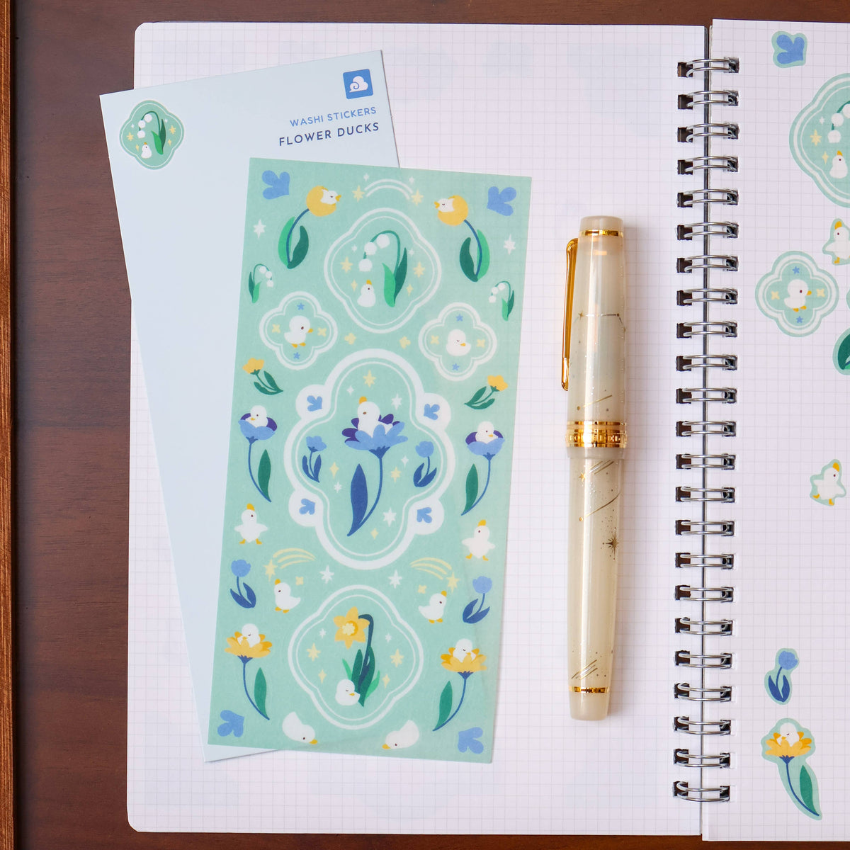 Flower Duck washi sticker sheet by Thousand Skies, alternate view 3