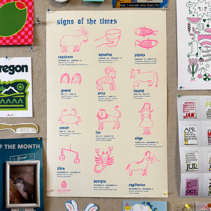 Zodiac Signs Risograph Print | Egg Press (OR)