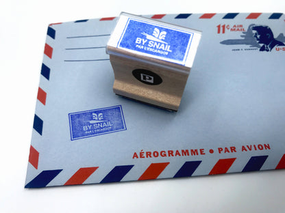 By Snail Wooden Handle Rubber Stamp | Portland Stamp Company (OR)
