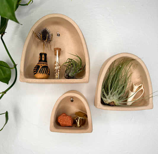 Cement Arch of Inspiration Floating Shelves | Sand | The Minimalist Ceramist (CA)