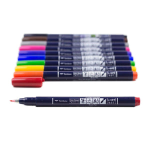 Fudenosuke Colors Calligraphy Brush Pens | 10-Pack | Tombow (Japan