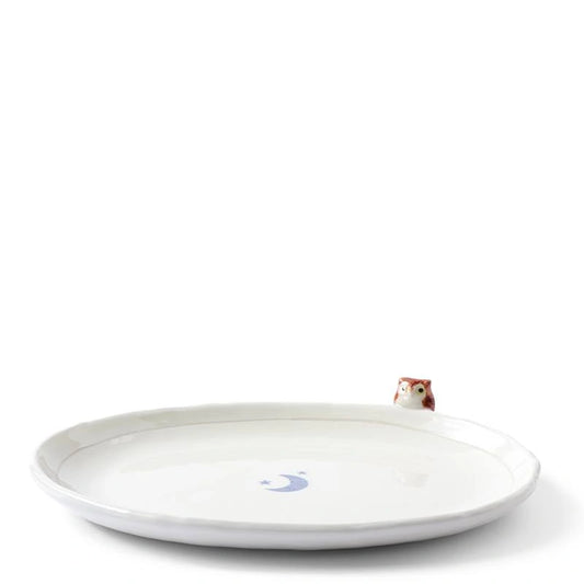 Owl & Moon Ceramic Plate (Japan)