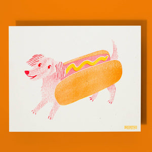 Hot Dog Risograph Print | Bromstad Printing Co. (VA)