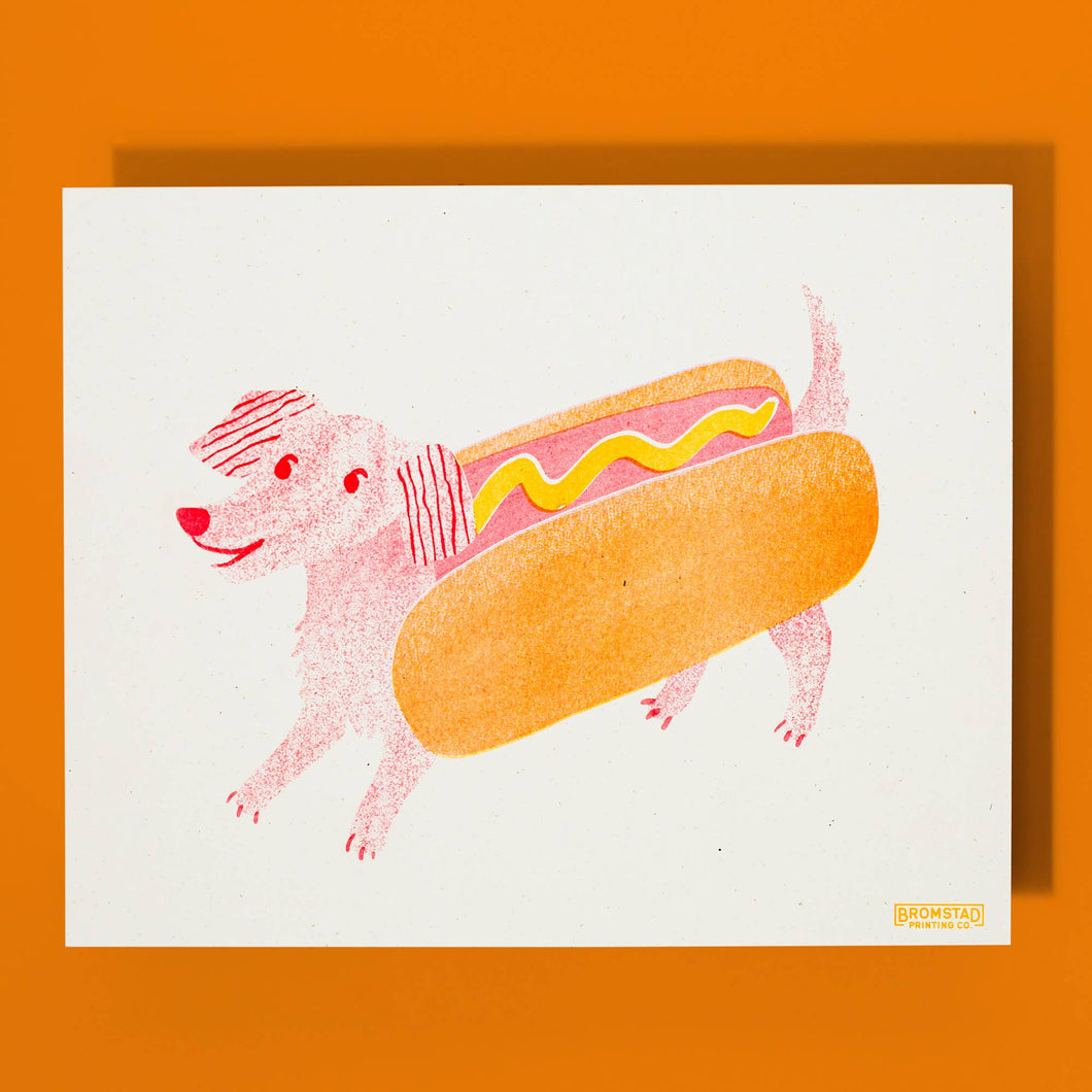 Hot Dog Risograph Print | Bromstad Printing Co. (VA)