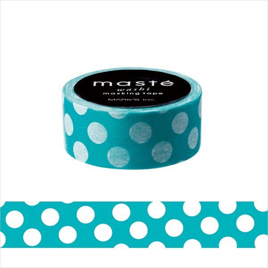 Masté Washi Masking Tape | Turquoise Dot | Mark's Inc (Japan)