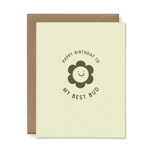 Happy Birthday Best Bud Birthday Greeting Card | Ruff House Print Shop (KS)