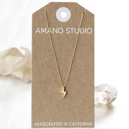 Tiny Lightning Bolt Necklace | Amano Studio (CA)
