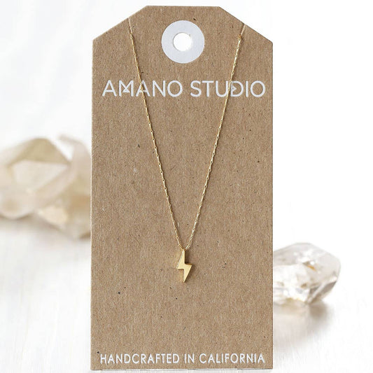 Tiny Lightning Bolt Necklace | Amano Studio (CA)